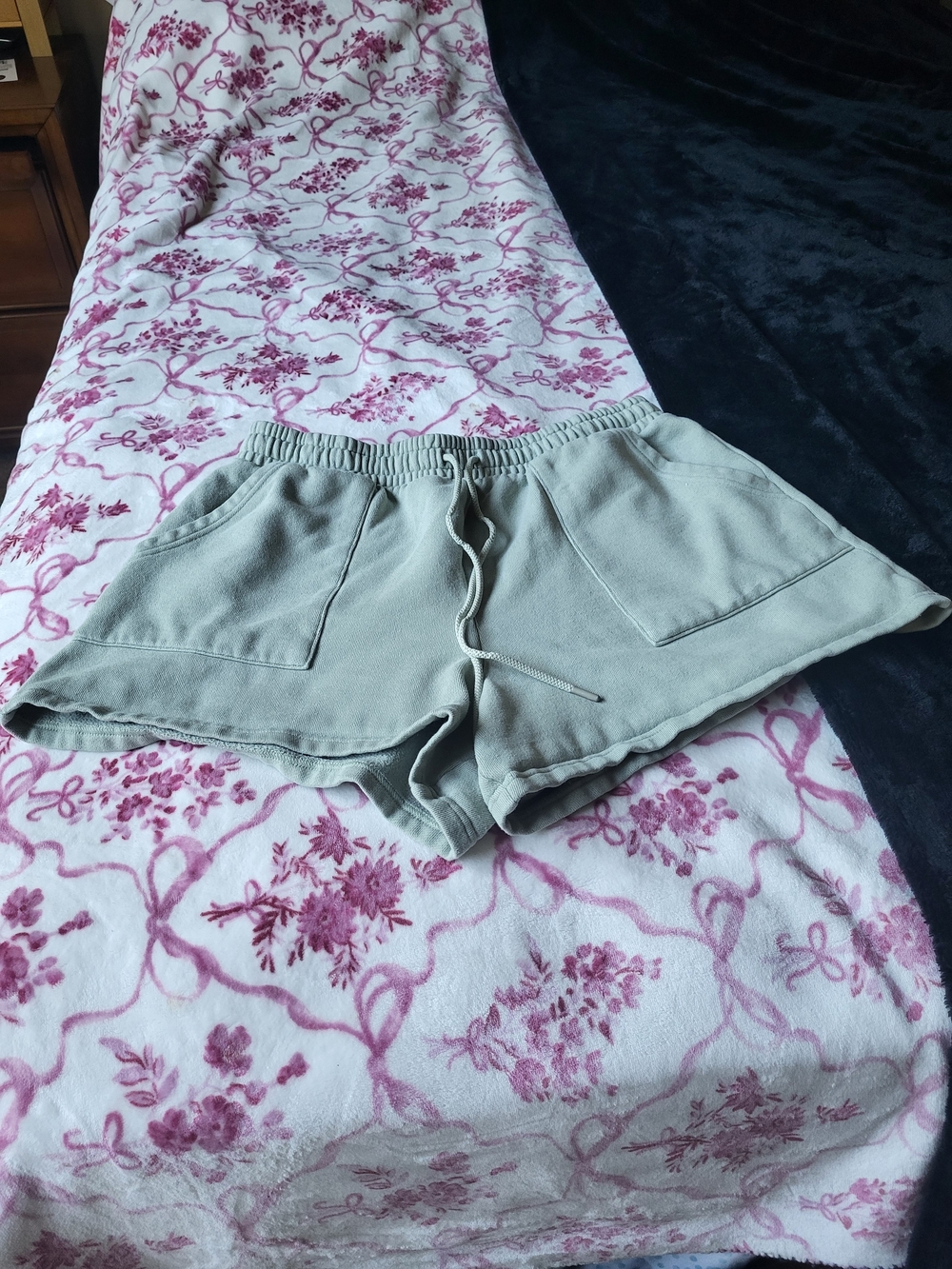 PINK Victoria's Secret Sage Green Drawstring Athletic Shorts